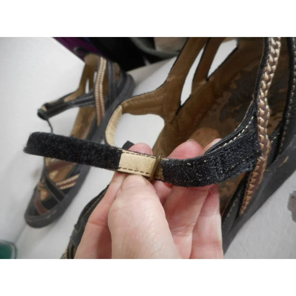 JBU Jambu Sz 9.5 Charley Strappy Sandals Vegan / Leather hook loop close Black - Picture 6 of 12